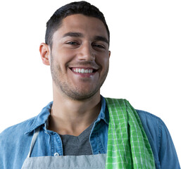 Male waiter smiling