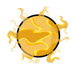 Sun, solar system, space, sunlight. Art & Illustration