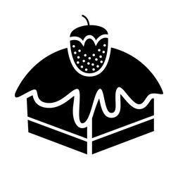 cake, bakery, strawberry icon illustration on transparent background
