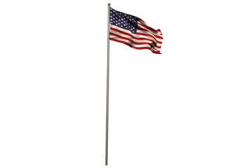 Fototapeta premium American flag waving on pole