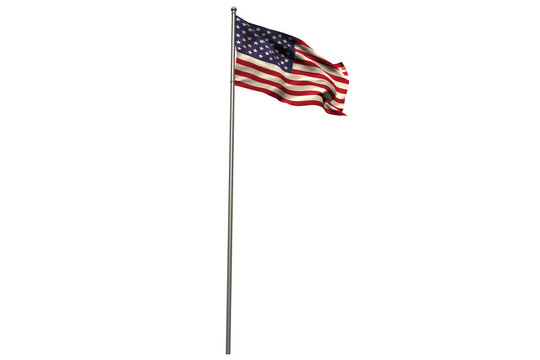 American flag waving on pole