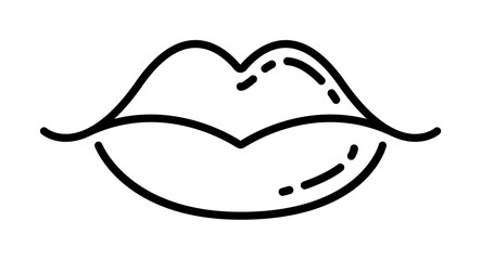 lips icon illustration on transparent background