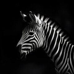 Fototapeta na wymiar zebra close up, spirit animal - by generative ai