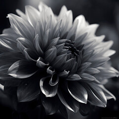 black and white dahlia - by generative ai