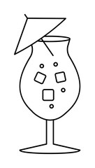 Cocktail drink icon illustration on transparent background