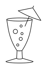Cocktail drink icon illustration on transparent background
