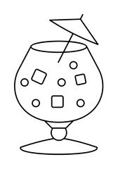 Cocktail drink icon illustration on transparent background