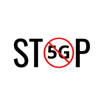 Stop 5g symbol icon illustration