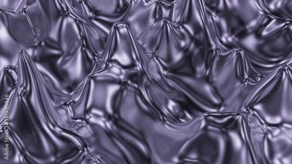 Poster abstract metallic liquid background with moving waves. design. moving waves on surface of 3d metalli