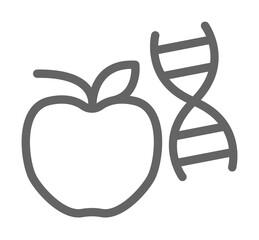 Transgenic, apple, DNA icon illustration on transparent background