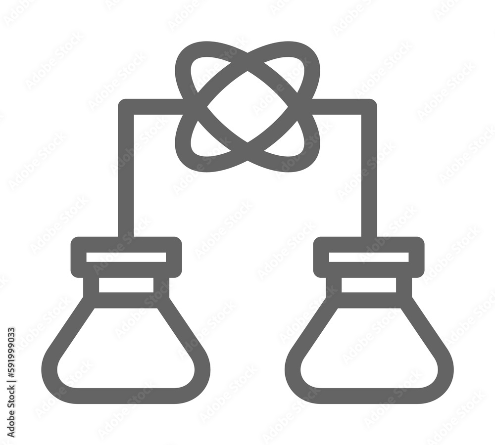 Poster Atom, flask, test tube icon illustration on transparent background