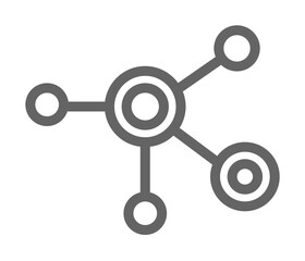 Biological network, atom icon illustration on transparent background