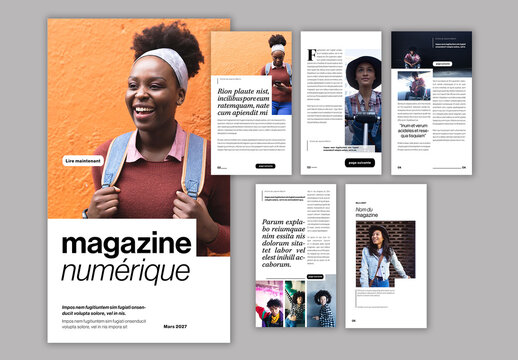 Mise En Page Minimale De Magazine Num&eacute;rique
