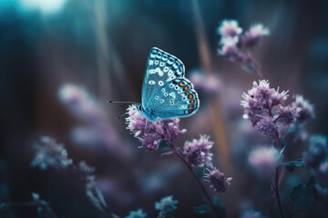 Fototapeta na wymiar butterfly on a flower created with Generative AI technology