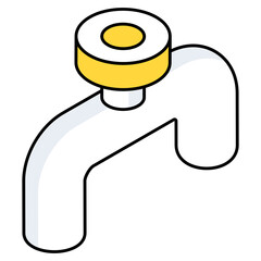 A flat design icon of pipeline 