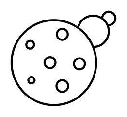 parade of planets icon illustration on transparent background