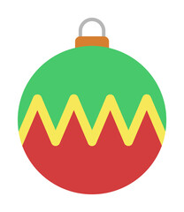 Fototapeta premium Christmas ball 2 colored line icon illustration on transparent background