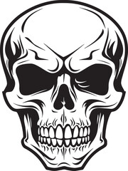 Skull, retro skull, black vector illustration on a white background, SVG