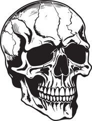 Skull, retro skull, black vector illustration on a white background, SVG