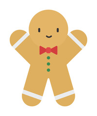 Obraz premium Gingerbread man 2 colored line icon illustration on transparent background