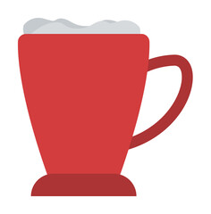 Christmas cup 2 colored line icon illustration on transparent background