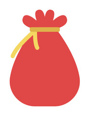 Santa sack 2 colored line icon illustration on transparent background