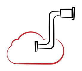 Obraz premium Cloud search icon illustration on transparent background
