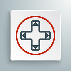 Line Game controller or joystick for game console icon isolated on white background. Colorful outline concept. Vector