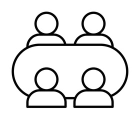 Meeting, communication icon illustration on transparent background
