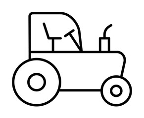farm tractor icon illustration on transparent background