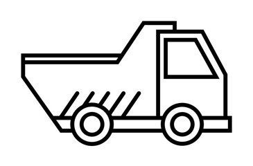 truck outline icon illustration on transparent background