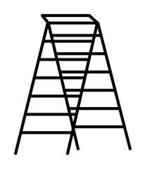 ladder outline icon illustration on transparent background