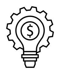 creativity, technology, usd, idea icon illustration on transparent background