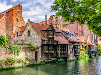 Fototapeta na wymiar Old Bruges canals and architecture, Belgium