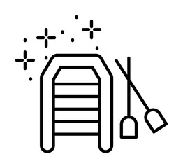 Diving boat icon illustration on transparent background