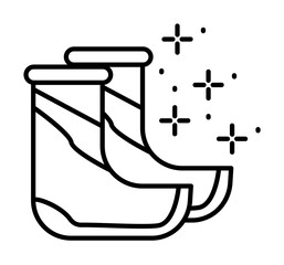 Diving shoes boot icon illustration on transparent background