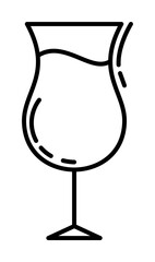 glass of cocktail dusk icon illustration on transparent background