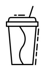 plastic cup of coffee dusk icon illustration on transparent background