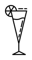 glass of cocktail dusk icon illustration on transparent background