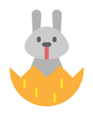 Easter, rabbit icon illustration on transparent background