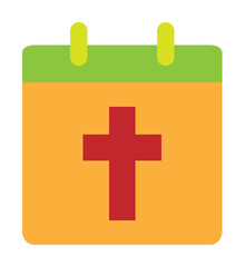Easter, crucifixion, calendar icon illustration on transparent background