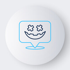 Line Happy Halloween holiday icon isolated on white background. Colorful outline concept. Vector