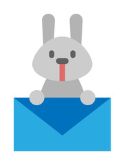 Easter, letter, rabbit icon illustration on transparent background