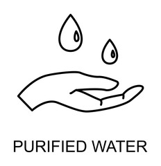 purified water outline icon illustration on transparent background