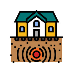 house protect earthquake color icon vector illustration