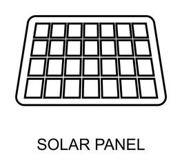 solar panel outline icon illustration on transparent background