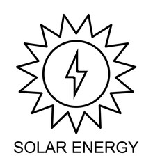 solar energy outline icon illustration on transparent background