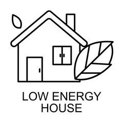 Fototapeta premium low energy house outline icon illustration on transparent background