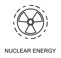 nuclear energy outline icon illustration on transparent background