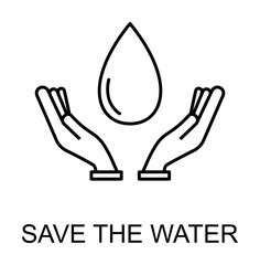 save the water outline icon illustration on transparent background